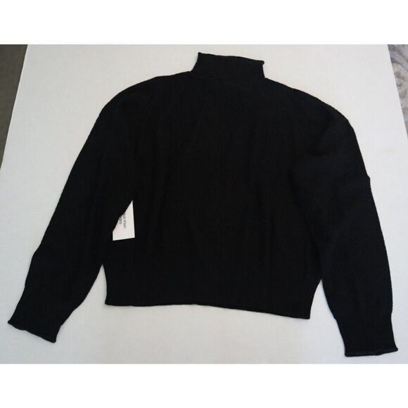 Calvin Klein Jeans CJ1R0661 Women's Sz M Black Honeycomb Funnel-Neck Sweater $60 - Picture 2 of 10